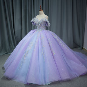 Jancember 1281 abiti Quinceanera con perline color <span class=keywords><strong>argento</strong></span> luccichio viola - Product Image 3