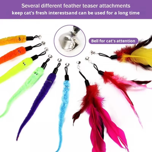 ชุดของเล่นแมวแบบเคี้ยว ทำจากวัสดุ EVA ไนลอน คุณภาพดี เป็นมิตรต่อสิ่งแวดล้อม ดีไซน์การ์ตูนสุดหรู ทันสมัย คลาสสิก พร้อมขนนกสำรอง สำหรับความบันเทิงในตัวเอง - Product Image 3