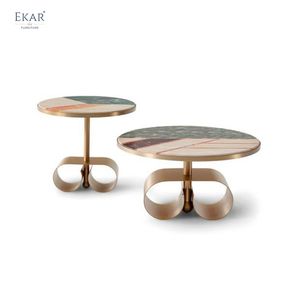 Tavolino rotondo moderno con Design <span class=keywords><strong>artistico</strong></span> intarsiato tavolino convertibile <span class=keywords><strong>per</strong></span> spazi abitativi - Product Image 1