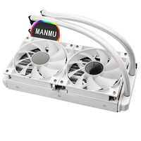 Enfriador de Cpu líquido Aio Manmu de 240mm, radiador de CPU líquido integrado, controlador PWM, Enfriador de agua con tubo de neón para PC