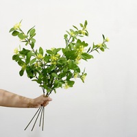 Dedaunan Tanaman Buatan, Daun Buah Peri Islandia, Daun Eucalyptus, Pembuatan Lanskap Tanaman Evergreen Nordik
