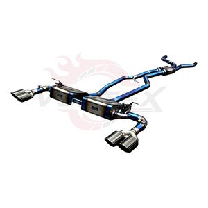 ท่อไอเสีย Vortex Titanium Blue High Flow สำหรับ Porsche Cayenne พร้อมชุดประกอบปลายท่อโครเมียมแบบ Pie-Cut Side Drums Mod - Product Image 3