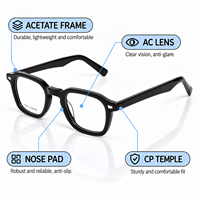 Lbashades OM33319 Lunettes de protection contre la lumière bleue de haute qualité, style vintage, charnières à ressort, logo personnalisé, montures optiques en acétate