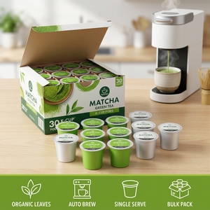 Matcha Green Tea K-<b>Cup</b> Pods 30 Count Organic Instant Tea Powder Single Serve Auto Brew Compatible - Product Image 6