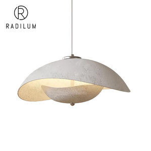 <span class=keywords><strong>Suspension</strong></span> moderne Wabi Sabi pour salle à manger, texture pierre blanche, design artistique LED, lampe suspendue créative en forme de coquille d'huître - Product Image 1