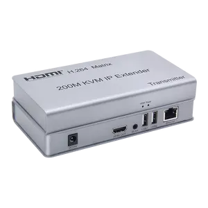 基于TCP/IP的以太网200M HDMI USB KVM IP扩展器，红外扩展支持多点到多点
