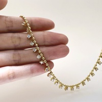 Collier chaîne de perles étoilées en diamant pour femme, style coréen, polyvalent, pour mariage, vente en gros, idéal pour le dropshipping