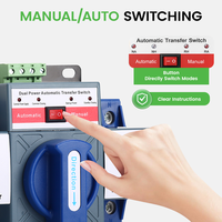 Commutateur de transfert automatique triphasé, commutateur de commutation automatique 63A 100A 125A 4P ATS pour générateur de secours AC 380V