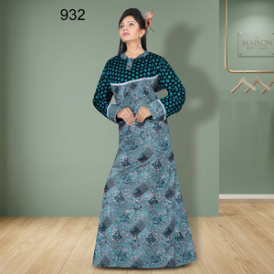 Vestido Maxi caftán de estilo marroquí tradicional para mujer, estampado de algodón suave, transpirable, largo, para adultos, de talla grande, musulmán etéreo - Product Image 3