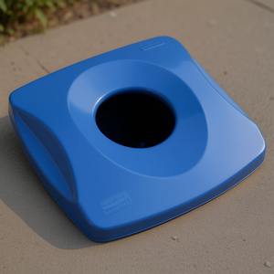 Coperchio per Bidone della Spazzatura Blu 87 L Forma Quadrata con Apertura Centrale per Uso Contenitore Rifiuti - Product Image 3
