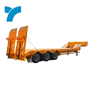 Oferta Especial: Semirremolque de Plataforma Baja de 3 Ejes para Trabajo Pesado, 60-80t, de Acero, <span class=keywords><strong>13m</strong></span>, para Transporte de Equipos - Product Image 1