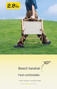 كرسي قابل للطي من تونورث للأثاث الخارجي، كرسي محمول للتخييم والنزهات والشاطئ - Product Image 5
