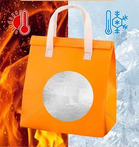 Non Woven Aluminum Foil Cooler <b>Bag</b> Takeaway Cold Hot Drinks Coffee <b>Food</b> <b>Delivery</b> Waterproof Insulated Restaurant Takeaway <b>Bag</b> - Product Image 3