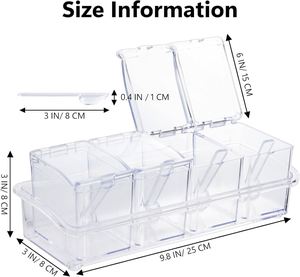 <b>Kitchen</b> Spice <b>Box</b> Stackable Injection Molded Clear Acrylic Square Canister Food Safe Spice <b>Storage</b> Containers Freshness - Product Image 2