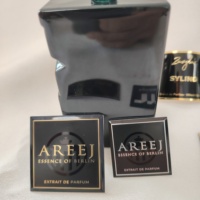 Étiquette autocollante en aluminium doré imperméable pour parfum de luxe personnalisé, logo personnalisé, emballage de flacon cosmétique haut de gamme personnalisé