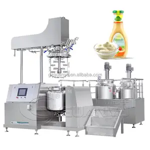 PLC Automatic vacuum homogenizing emulsifier for body cream GMP standard detergent making machine