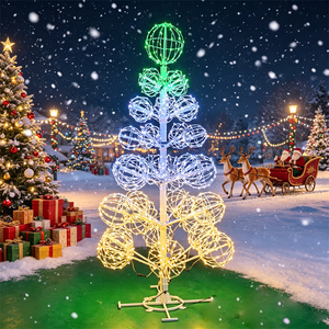 Sculpture lumineuse 3D extérieure en forme de boule de <span class=keywords><strong>Noël</strong></span> ou de cône d'arbre, motif commercial pour l'<span class=keywords><strong>illumination</strong></span> hivernale de pays des merveilles - Product Image 2