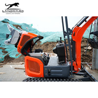 Mini Excavadora Landward, Potente Excavadora Agrícola, CE Euro 5, Miniexcavadora de Orugas de 1.2 Toneladas con Accesorios, Venta al Por Mayor
