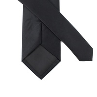 Cravates en satin 100 % polyester noires pré-nouées à clipser pour hommes, faciles à porter, pour smoking, vente en gros Chine