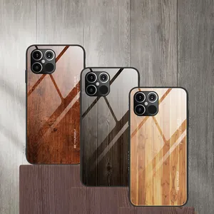 9h钢化玻璃保护壳 (适用于iPhone 12豪华木制图案案例手机外壳的iPhone 12 Pro Max