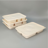 Vaisselle en amidon de maïs fabriquée à partir de matières végétales, assiettes, bols, tasses et couverts jetables compostables