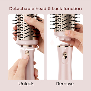 Brosse à air chaud pliable professionnelle <span class=keywords><strong>5</strong></span> en 1, 1200W, 4 vitesses, styler multifonctionnel, sèche-cheveux en une étape, volumateur, brosse détachable - Product Image 2