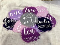 Cercles mensuels de bébé violet ensemble de 12 mois annonce bébé Photo Prop jalon mensuel carte acrylique
