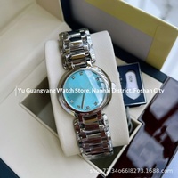 Montre Langxing avec phases lunaires serties de diamants, chiffres romains, mouvement à quartz, bracelet en acier inoxydable, cristal saphir, 30M
