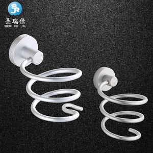 Soporte para Secador de Pelo Saint Ruijia, Montado en la Pared, de Aluminio Blanco Mate, Accesorio de Baño con Ganchos - Product Image 1