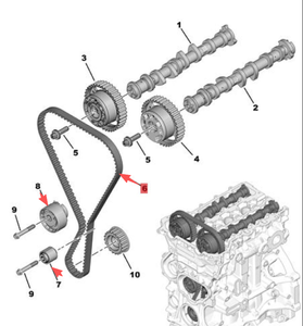 Nuevo Kit de Correa de Distribución para Peugeot 208 308 308S 408 2008 3008 4008 <span class=keywords><strong>Citroen</strong></span> C3 C4 <span class=keywords><strong>DS4</strong></span> 1.2T EB2 OE 1608887580 1613189280 1613189380 - Product Image 2