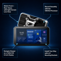 Navegador GPS para Motocicleta Aoocci C9 Pro Max, Impermeable, con Pantalla Redonda Legible Bajo la Luz Solar, para Conducción al Aire Libre
