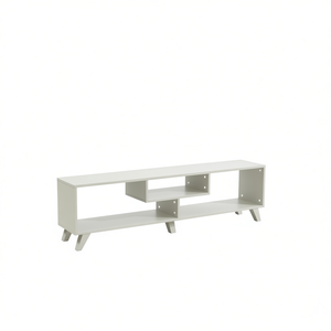 FurnisHome Parma <b>Mid</b> <b>Century</b> <b>Modern</b> 67 Inch <b>TV</b> <b>Stand</b> Open Shelving Entertainment Centre Grey - Product Image 1
