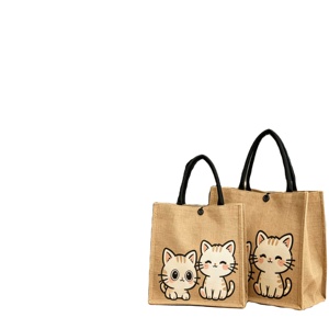 Sac fourre-tout en toile imperméable écologique de haute qualité avec poignée en corde, design imprimé personnalisé, réutilisable et en gros - Product Image 1