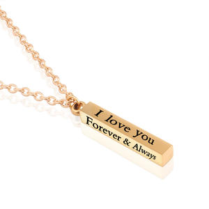 Collar de acero inoxidable "I love you forever", colgante con letras de los deseos, regalo de joyería para parejas - Product Image 4
