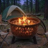 Gril rond sans fumée de jardin en métal, foyer au bois pour patio, foyer, tailles personnalisées, vente en gros