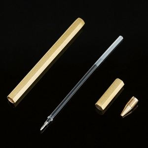 Personalized Hexagonal Brass Metal Gel for Business Gift, Custom Logo Printed Executive <b>Pen</b> Bulk Wholesale - Product Image 4