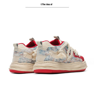 รองเท้าแพลตฟอร์มลำลองสไตล์สปอร์ตอเนกประสงค์ สำหรับคู่รัก สไตล์เฉพาะตัว ระบายอากาศได้ดี ปิดด้วยเชือกผูก หน้าผ้าไมโครไฟเบอร์ สูง 7 ซม. ตามเทรนด์แฟชั่น - Product Image 3