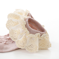 Personnalisé de Haute Qualité Printemps Été Cool Respirant Nouveau-Né Infantile Coton Bébé Filles Douce Princesse Style Dentelle Chaussettes Crew