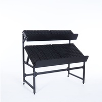 Duurzaam Metallic Zwart Epoxy Poeder Gecoat Geperforeerd Supermarkt Rack Voor Fruit Display Planken