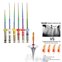 Limas Rotatorias Dentales Rainbow, Sección Transversal en S, Niti 04/06, Conicidad Super Activada, Instrumentos Endodónticos de Clase II para Uso con Motor