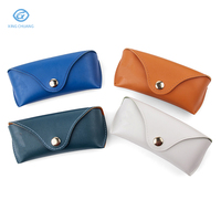 Étui de rangement portable en cuir PU tendance pour lunettes, avec boucle métallique souple, pour lunettes de soleil (vente en gros)