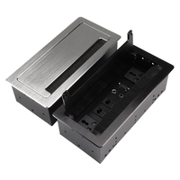 Prise de table universelle pour réunion de bureau 3 prises 2 USB Lan Tele VGA 266*130 Prise rabattable à brosse pour prise UE US UK Afrique du Sud