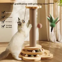 Griffoir pour chat moderne et écologique à 5 niveaux, 40 cm, en MDF résistant à l'usure et non pelucheux, avec plateau surélevé