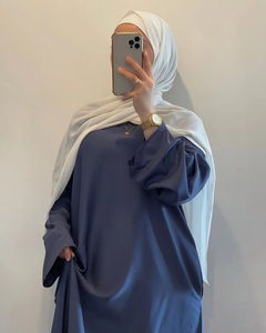 Nuovo Abito Lungo in Raso Moderno e Alla Moda, Manica Lunga, Stile Dubai Abaya <span class=keywords><strong>Turchia</strong></span>, <span class=keywords><strong>Abbigliamento</strong></span> Islamico per Donne, 8 Colori Disponibili - Product Image 4