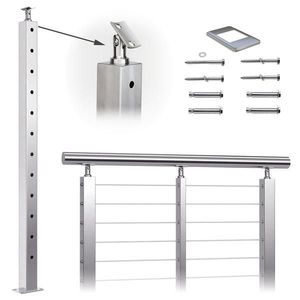 Rampe de balcon moderne en acier pour villa, garde-corps d'escalier, balustrade, câble, fil, poteau - Product Image 2