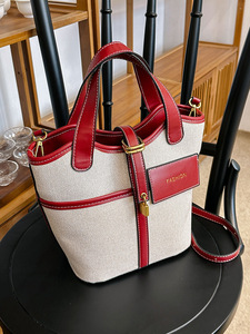 Borsa a secchiello retrò in PU da donna, popolare in Europa, America, Giappone, Corea del Sud, nuova moda 2026, a contrasto, a tracolla, grande - Product Image 6