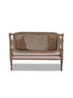 Canapé deux places en bois massif de style américain, fauteuil décontracté rembourré en éponge de style campagne française, mobilier de café et d'hébergement en rotin et bois.