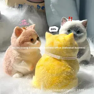 Simulation chaton jouet à presser soulagement du stress haute apparence rebond lent artefact en silicone grande taille 5 à 7 ans - Product Image 1