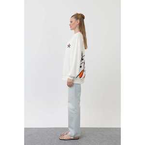 เสื้อสเวตเชิ้ตผู้หญิงปักลาย Mango แขนยาวแบบปกติ ลายปลาสีขาว รุ่น 32163SWT - Product Image 2