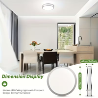 Plafonniers LED modernes à montage en surface, 10 et 12 pouces, avec abat-jour en plastique blanc, certifiés ETL, très vendus en Amérique du Nord, pour salon et villa
